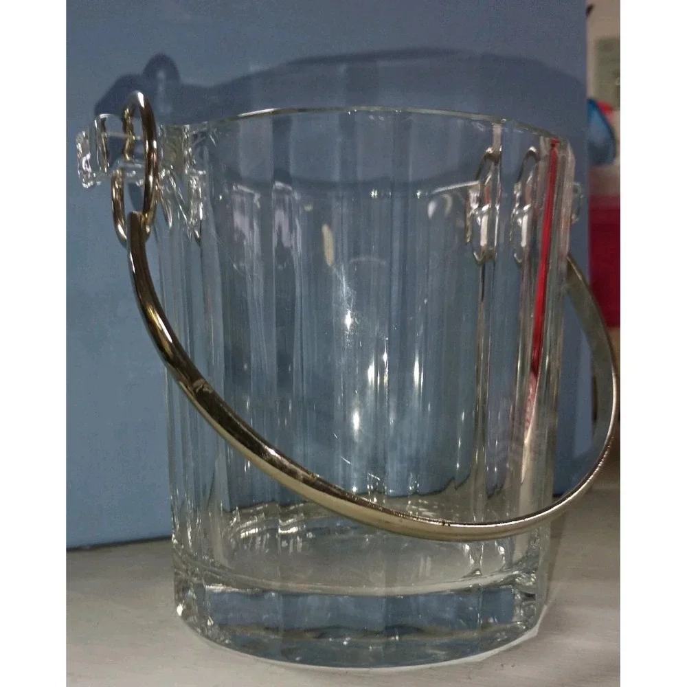 Vintage Italian Mid Century Modern Crystal Ice Bucket